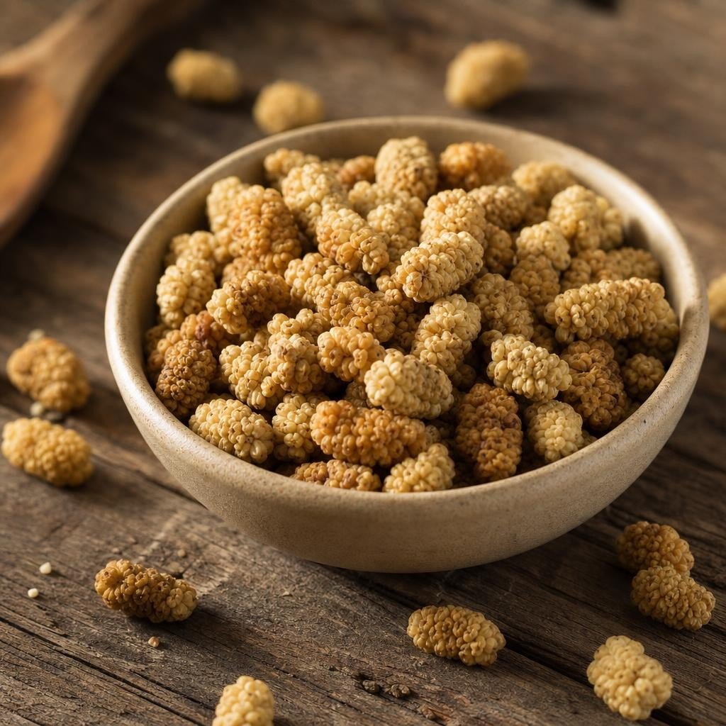 Mulberry Mûres Blanches séchée – Les Épices Curieuses Mulberry Mûres Blanches séchée - Les Épices Curieuses