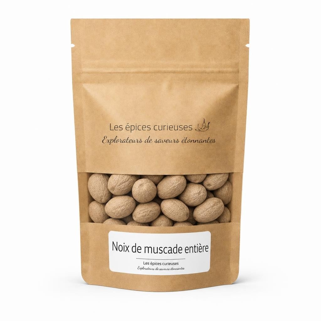 Noix de muscade entière – Packaging – Les Épices Curieuses Noix de muscade entière - Packaging - Les Épices Curieuses