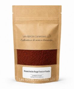 Piment Ancho Rouge Foncé en Poudre - Packaging - Les Épices Curieuses