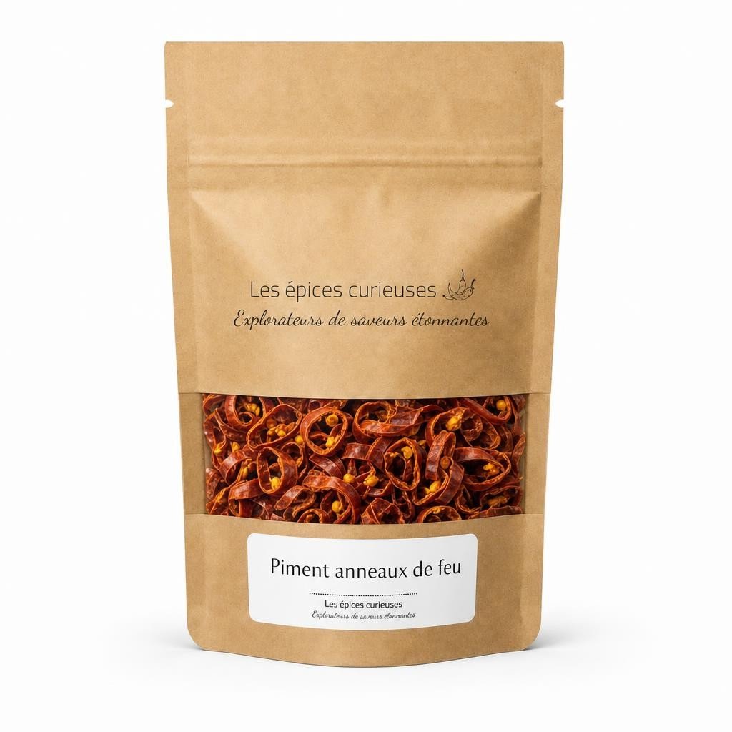 Piment anneaux de feu – Packaging – Les Épices Curieuses Piment anneaux de feu - Packaging - Les Épices Curieuses