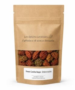 Piment Carolina Reaper - Entier et séché - Packaging - Les Épices Curieuses