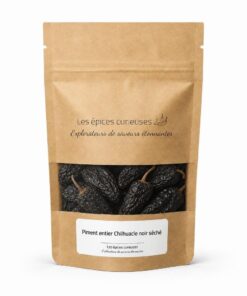 Piment entier Chilhuacle noir séché - Packaging - Les Épices Curieuses