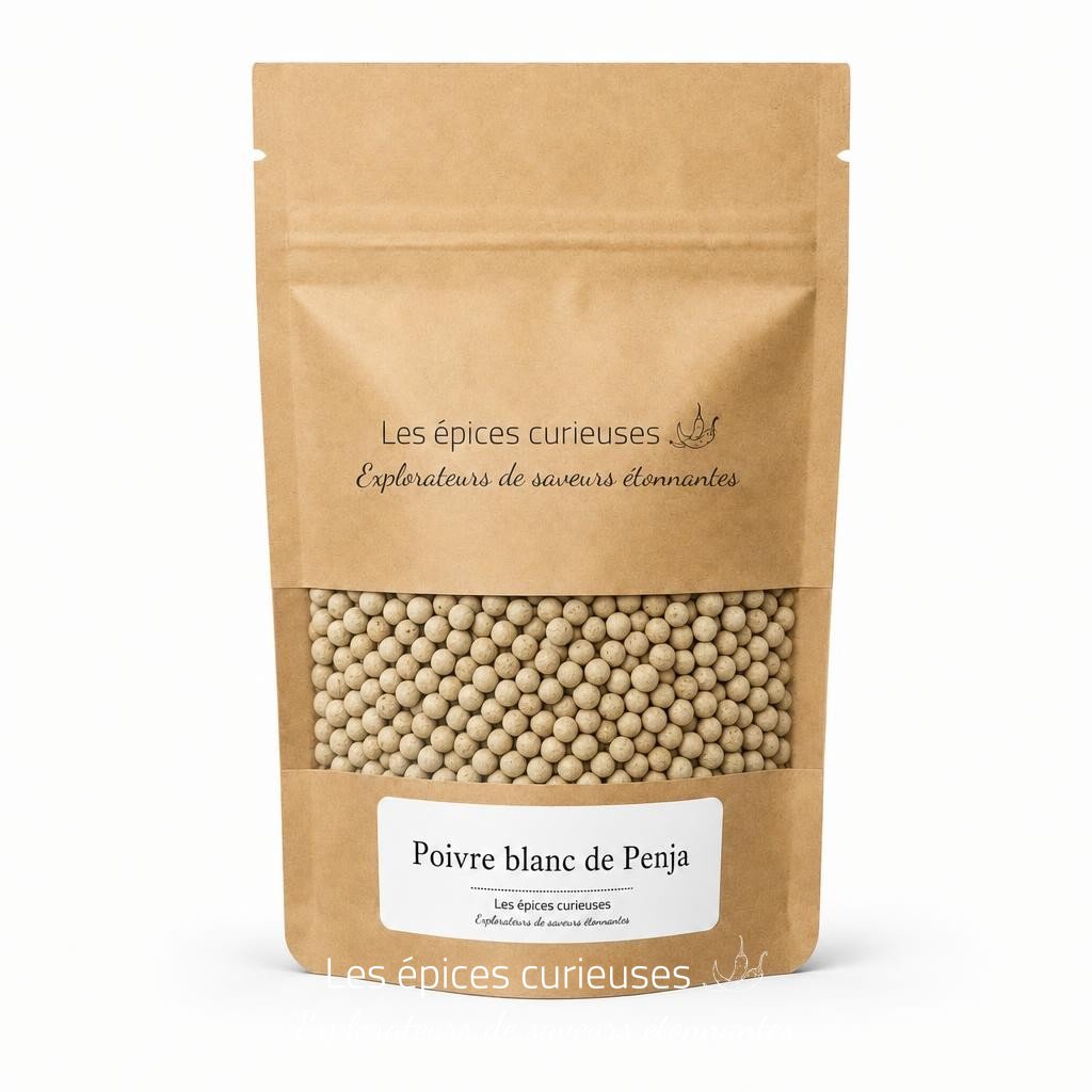 Poivre blanc de Penja – Packaging – Les Épices Curieuses Poivre blanc de Penja - Packaging - Les Épices Curieuses