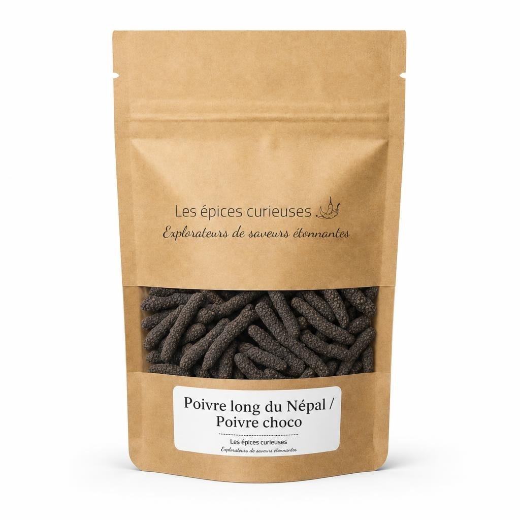 Poivre long du Népal / Poivre choco – Packaging – Les Épices Curieuses Poivre long du Népal / Poivre choco - Packaging - Les Épices Curieuses