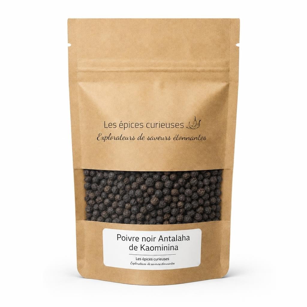 Poivre noir Antalaha de Kaominina – Packaging – Les Épices Curieuses Poivre noir Antalaha de Kaominina - Packaging - Les Épices Curieuses