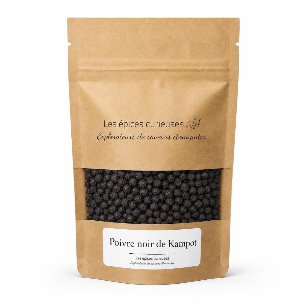 Poivre noir de Kampot – Packaging – Les Épices Curieuses Poivre noir de Kampot - Packaging - Les Épices Curieuses