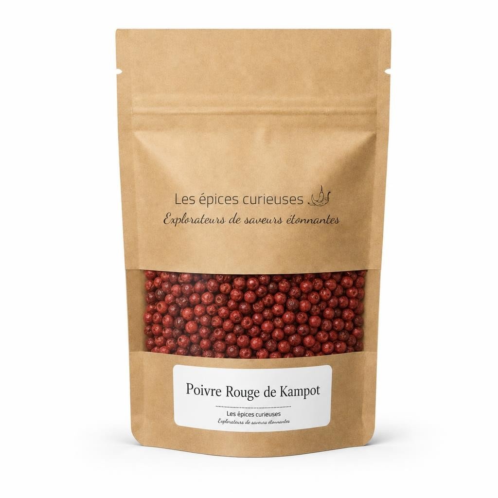 Poivre Rouge de Kampot – Packaging – Les Épices Curieuses Poivre Rouge de Kampot - Packaging - Les Épices Curieuses