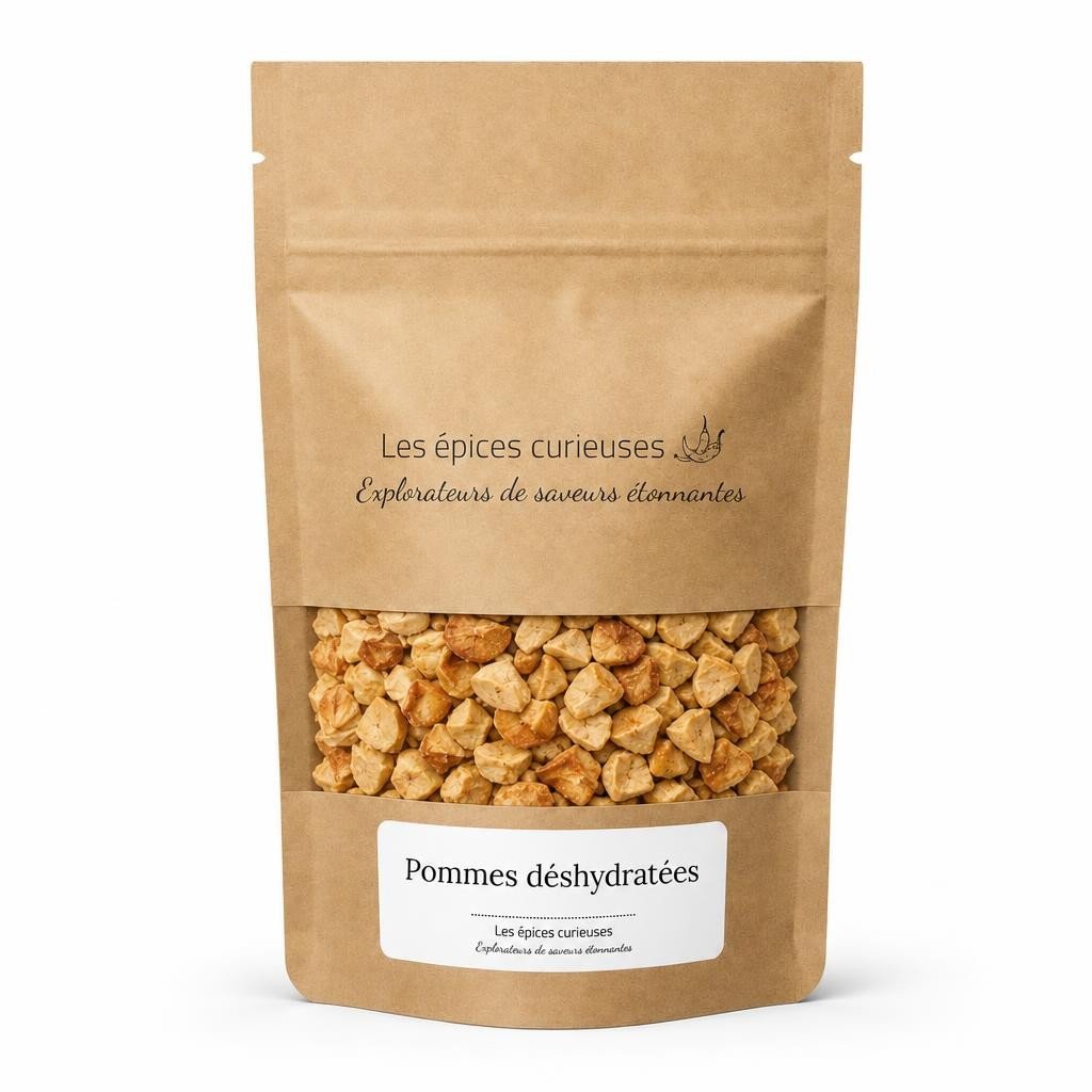 Pommes déshydratées – Packaging – Les Épices Curieuses Pommes déshydratées - Packaging - Les Épices Curieuses