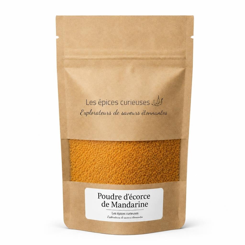 Poudre d’écorce de Mandarine – Packaging – Les Épices Curieuses Poudre d'écorce de Mandarine - Packaging - Les Épices Curieuses