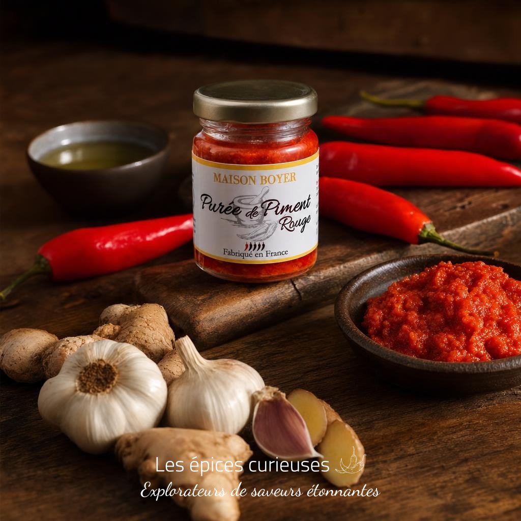 Purée de Piment Rouge Artisanale – Force 1/5 – 85G – Les Épices Curieuses Purée de Piment Rouge Artisanale – Force 1/5 - 85G - Les Épices Curieuses