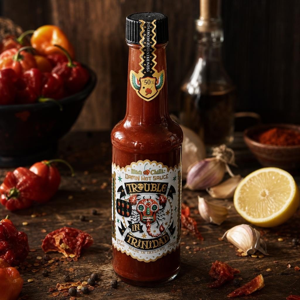Sauce piquante – Trouble Trinidad – 155G – Les Épices Curieuses Sauce piquante - Trouble Trinidad - 155G - Les Épices Curieuses