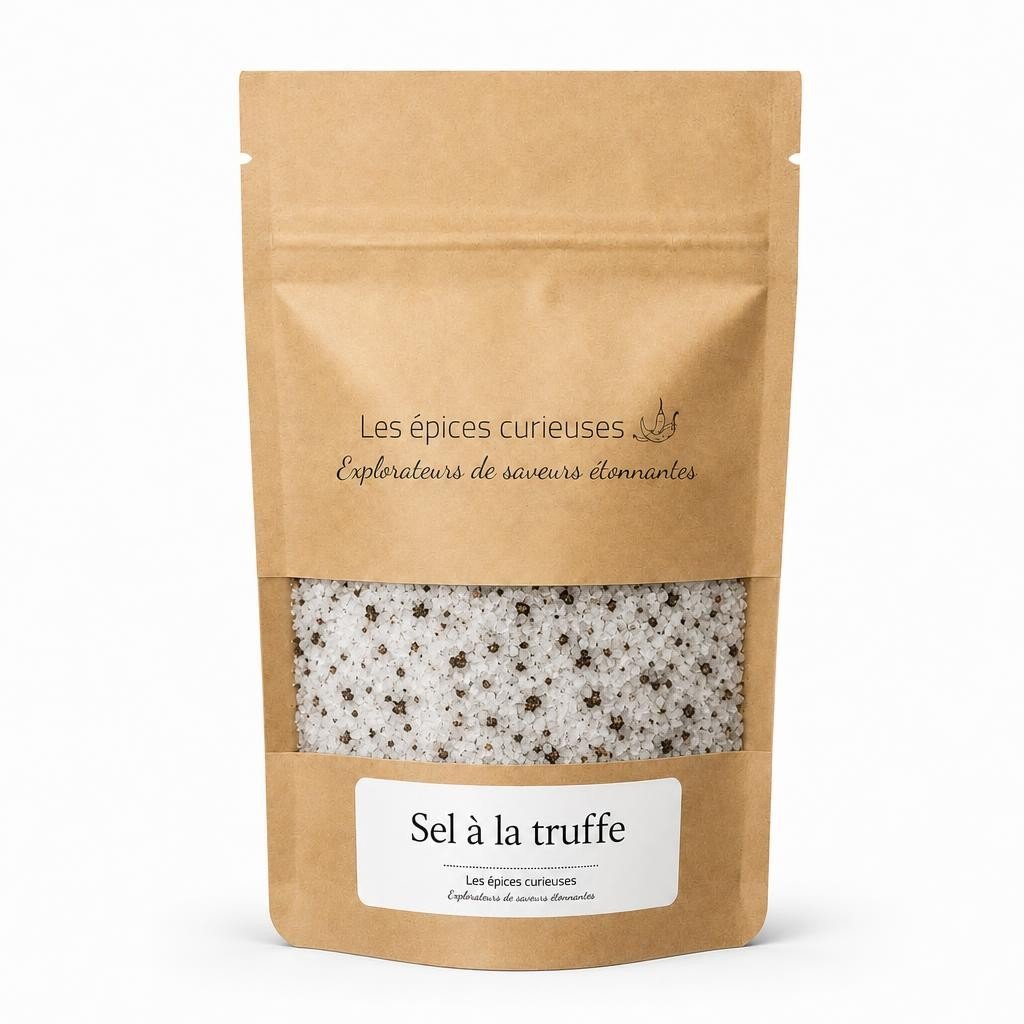 Sel à la truffe – Packaging – Les Épices Curieuses Sel à la truffe - Packaging - Les Épices Curieuses