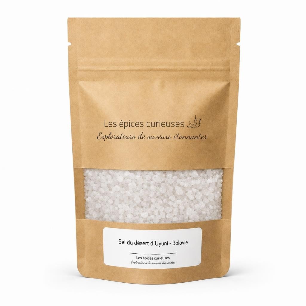Sel du désert d’Uyuni – Bolovie – Packaging – Les Épices Curieuses Sel du désert d'Uyuni - Bolovie - Packaging - Les Épices Curieuses