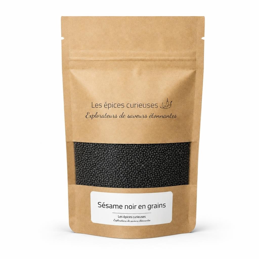 Sésame noir en grains – Packaging – Les Épices Curieuses Sésame noir en grains - Packaging - Les Épices Curieuses