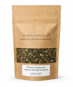 Thé vert exotique aux saveurs d'orange sanguine - Packaging - Les Épices Curieuses