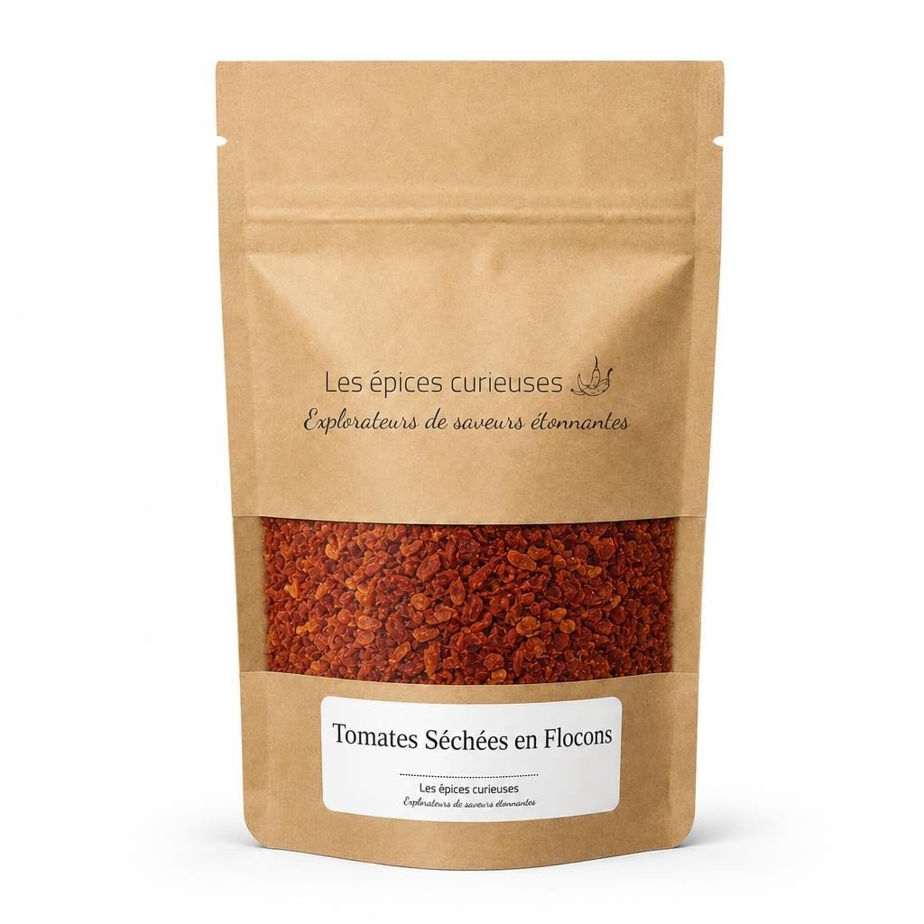 Tomates Séchées en Flocons – Packaging – Les Épices Curieuses Tomates Séchées en Flocons - Packaging - Les Épices Curieuses