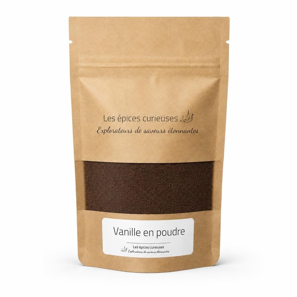 Vanille en poudre – Packaging – Les Épices Curieuses Vanille en poudre - Packaging - Les Épices Curieuses