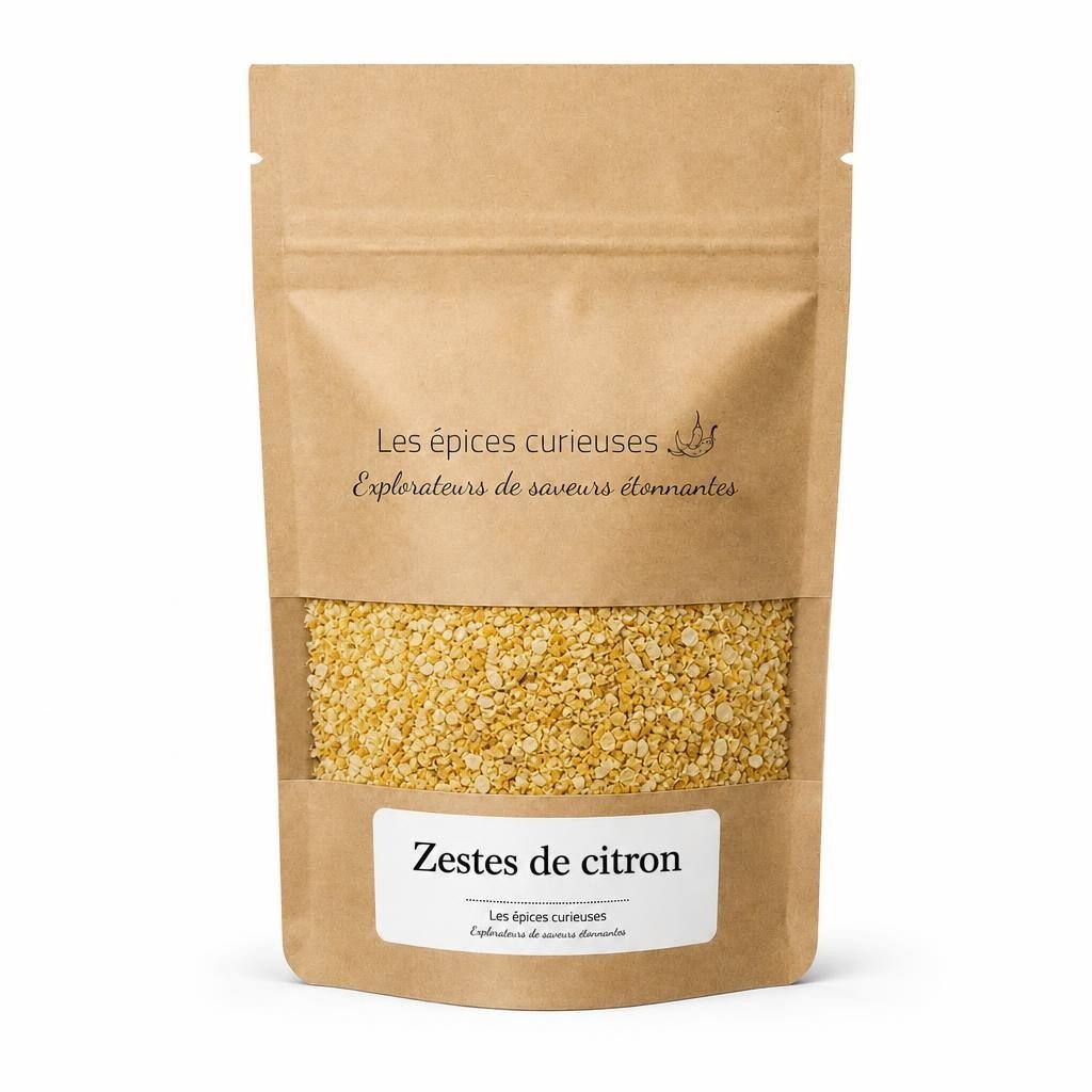 Zestes de citron – Packaging – Les Épices Curieuses Zestes de citron - Packaging - Les Épices Curieuses