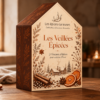 Boîte cadeau de 24 épices hivernales, décor nostalgique, parfait pour cuisiner et réchauffer les soirées d'hiver.