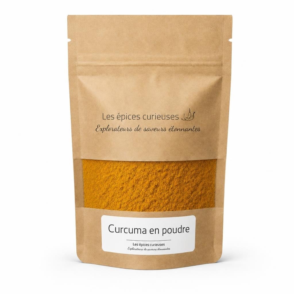 Curcuma en poudre – Packaging – Les Épices Curieuses Curcuma en poudre - Packaging - Les Épices Curieuses